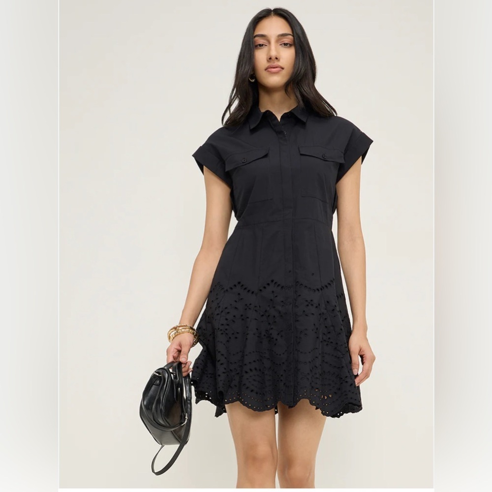 Zara Black Eyelet Dress